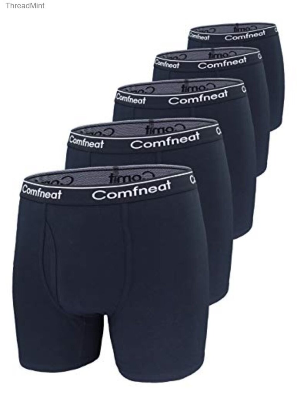 Comfneat Men's Big & Tall Boxer Briefs 5-Pack 3XL-7XL Cotton Spandex